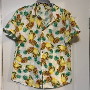 Tropical Pineapple Print Men's Casual Shirt